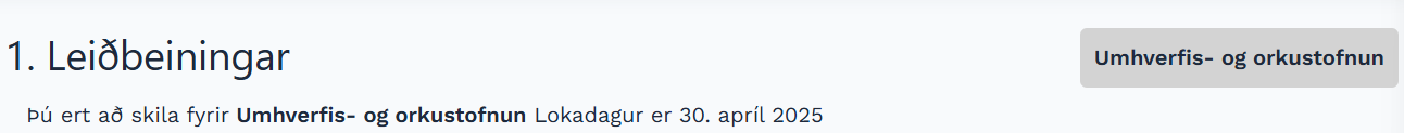 Fyrsta skref í Gagnagátt: 1. Leiðbeiningar, með nafni lögaðila