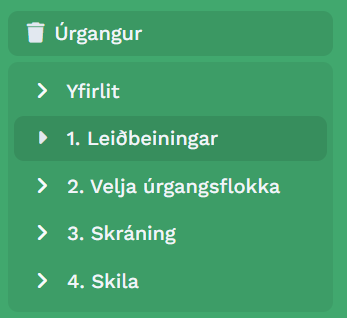 Skrefin fjögur í skráningarferlinu